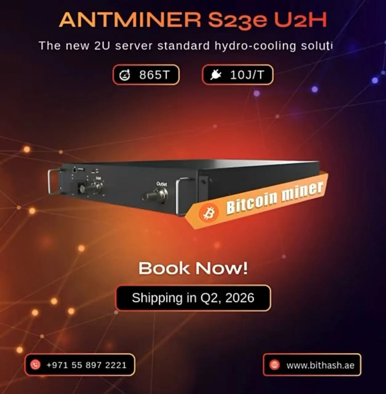 P. RELIABLE SALES BUY 3 GET 2 FREE Bitmain Antminer S23 Hyd 3U U3S23Hyd 1.16Ph/s 11020W Bitcoin Miner