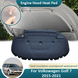 폭스바겐 VW 골프 7 Mk7 2015 ~ 2021 프론트 후드 엔진 사운드 매트, 단열 커버 코튼 패드, 방음 보온 액세서리