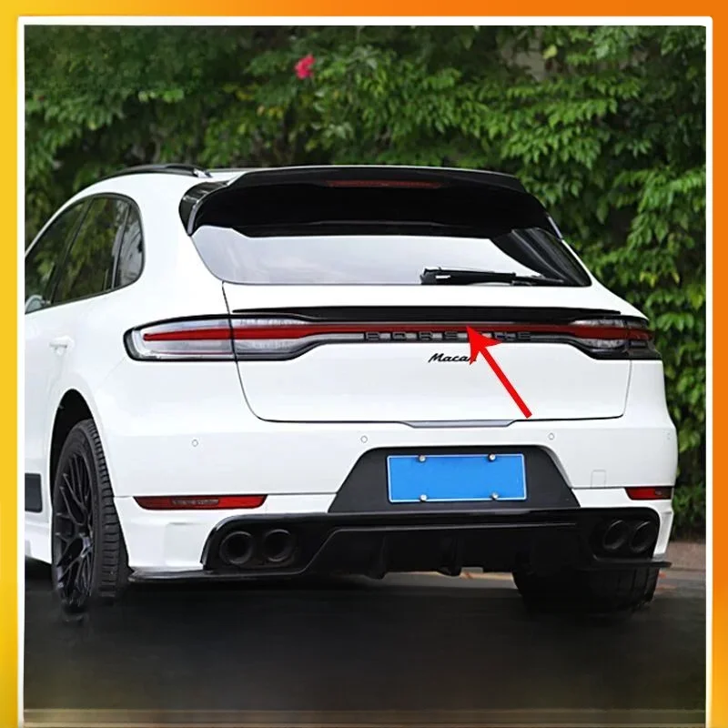 Do Porsche Macan Gts Spoiler samochodu Macan Turbo tylne światło dekoracyjne części w spojler z włókna węglowego rzeczywistym 2018-2020 — zdjęcie 2