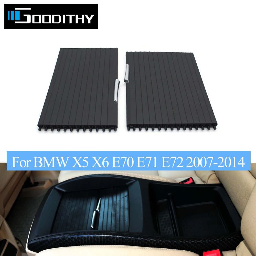 E70 E71 E72 Front Rear Interior Central Drink Water Cup Holder Cover Zipper Roller Blind Curtain For BMW X5 X6 2007-2014