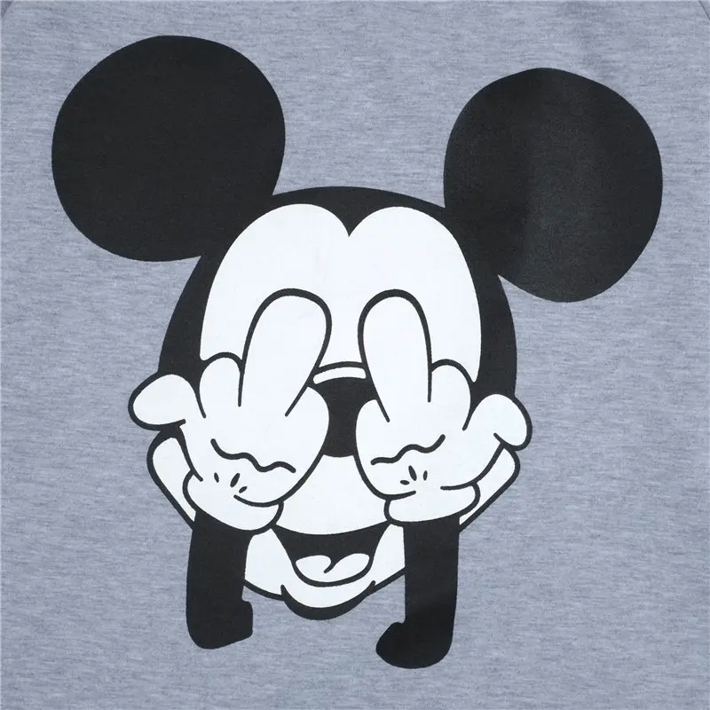 Disney Cartoon Mickey Mouse Print Sweatshirt Autumn Women Pullover Sexy Crop Tops