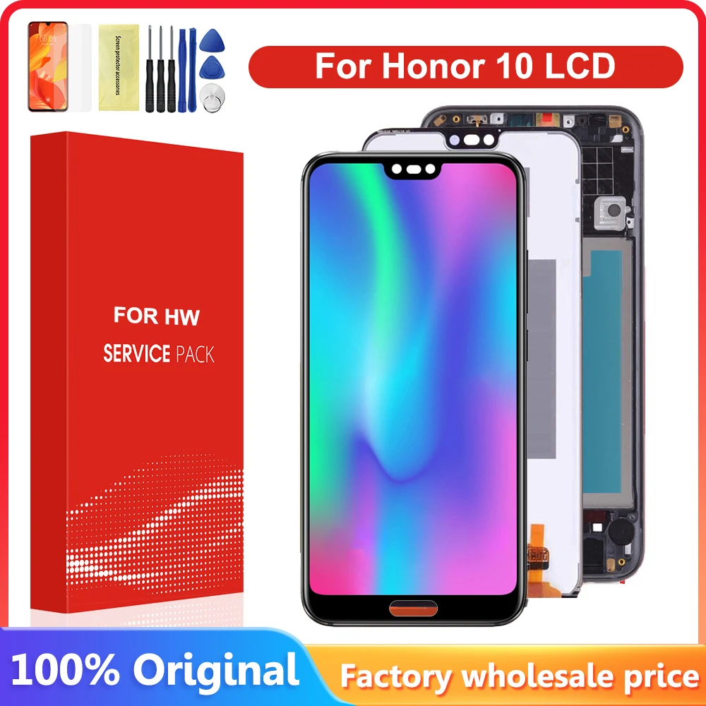 5.84'' For Honor 10 Display With Fingerprint 10 Touches LCD Replacement For Honor 10 COL-L29 L19 AL10 TL10 LCD