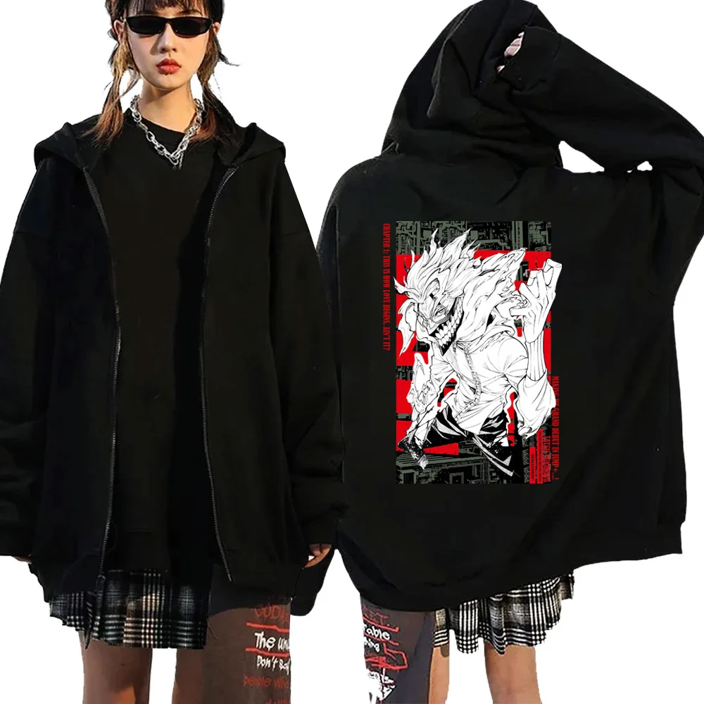 Anime Dandadan Okarun Zipper Hoody Dan Da Dan Harajuku Pullover Tops Man Woman Sweatshirt