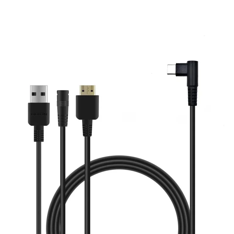 Kabel CB01 3 w 1 odpowiedni do tabletu Huion Kamvas Pro 12 / Pro13 / Pro16 z kablami zasilającymi HDMI i USB C — zdjęcie produktu 7