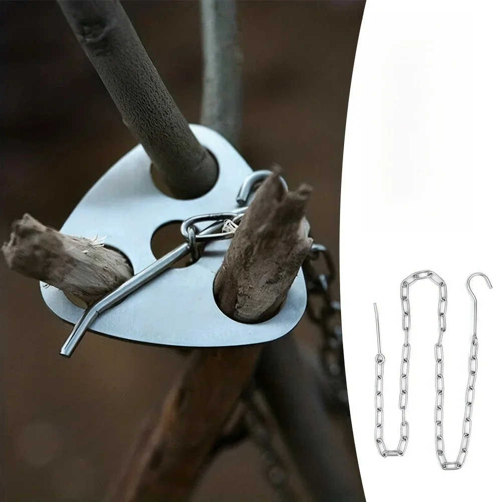 Trépied de Barbecue extérieur détachable Portable, support suspendu en acier inoxydable, Camping feu de camp, Pot de gril, ensemble de supports triangulaires