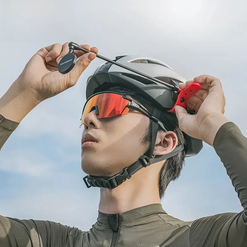 AliExpress ROCKBROS Bicycle Helmet Rearview Mirror Adjustable Extension Rearview Mirror Aluminum Safety Riding Mirror 360 Degree Rotation