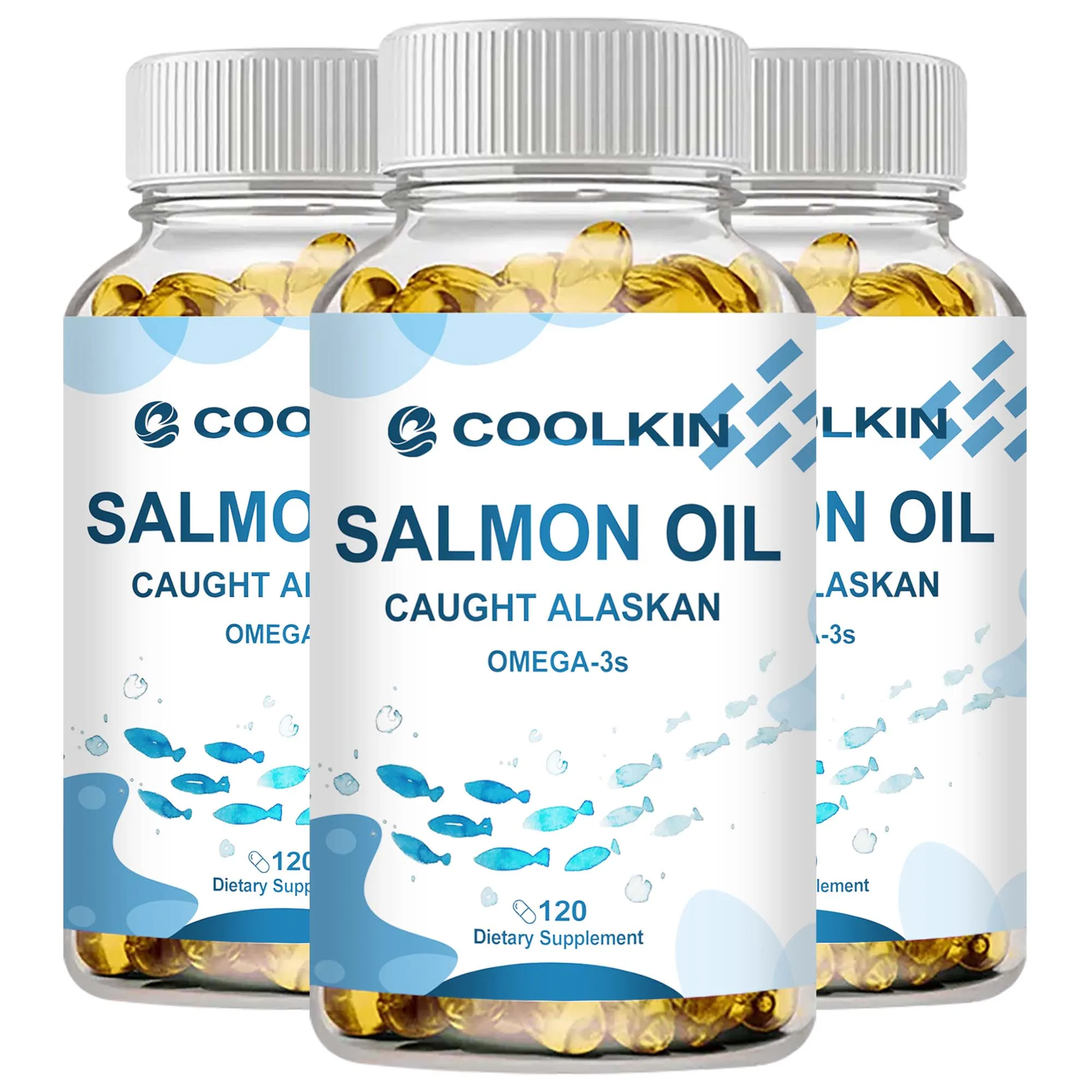 Salmon Oil Capsules - Rich in Omega-3 Fatty Acids, EPA, DHA - Supports Brain, Heart, Joint and Skin Health - 120 Capsules