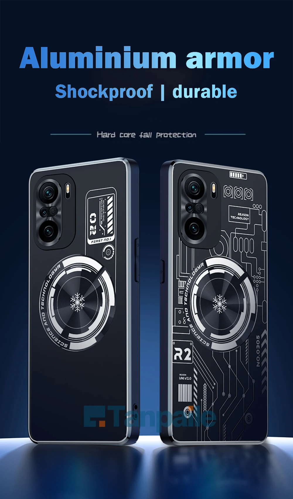 Tanpaile Magnetic Cooling Phone Case For Redmi K40 Pro POCO F3 Mi 11i 5G Shockproof Copper Heat Dissipation Metal Back Cover