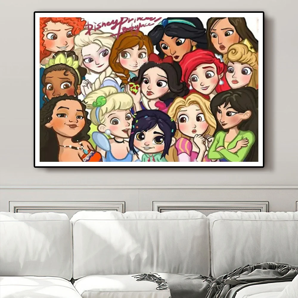 

Miniso Disney Anime Princess Prints Canvas Painting Cartoon Anime Poster Wall Art Pictures Kindergarten Cuadros Home Decoration