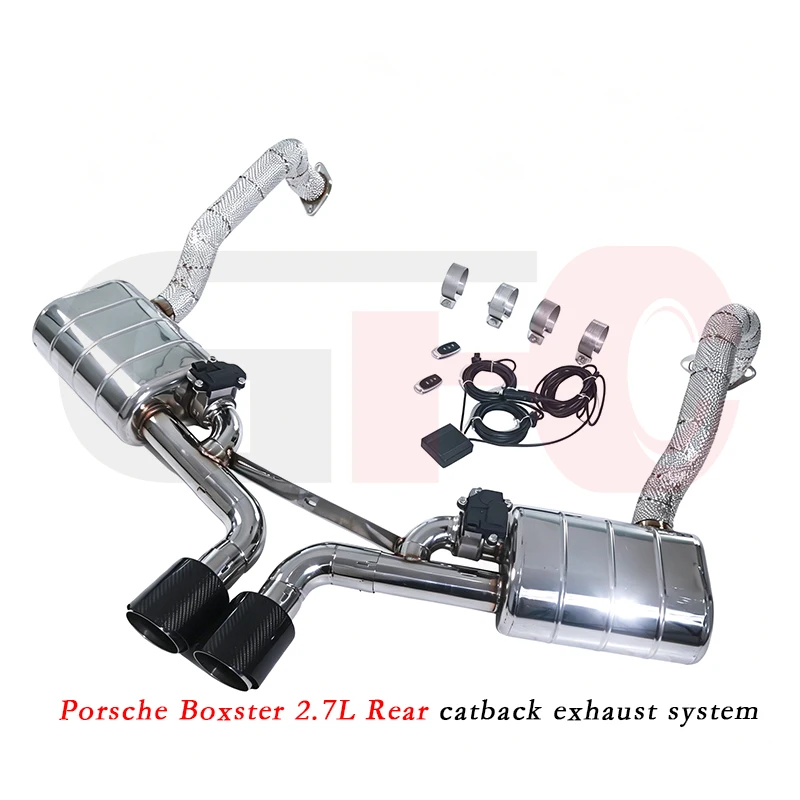

Premium Sport Mirror Polished Electronic Valved Axleback Exhaust System for 2012-2016 Porsche Boxster 981 2.7L Muffller