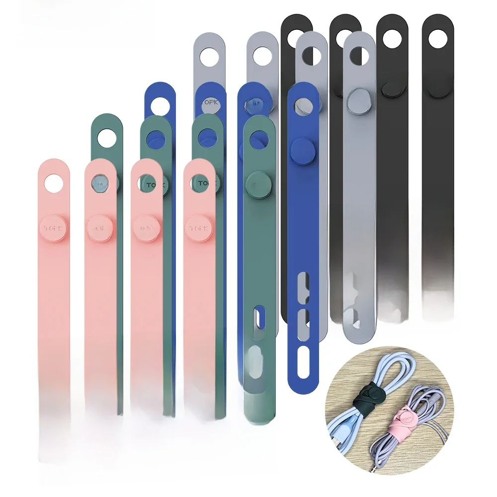 TOPK-Attaches de câble en silicone, documents assortis, réutilisables, RapDuty, EvaluManagement pour la fixation des cordons et des fils