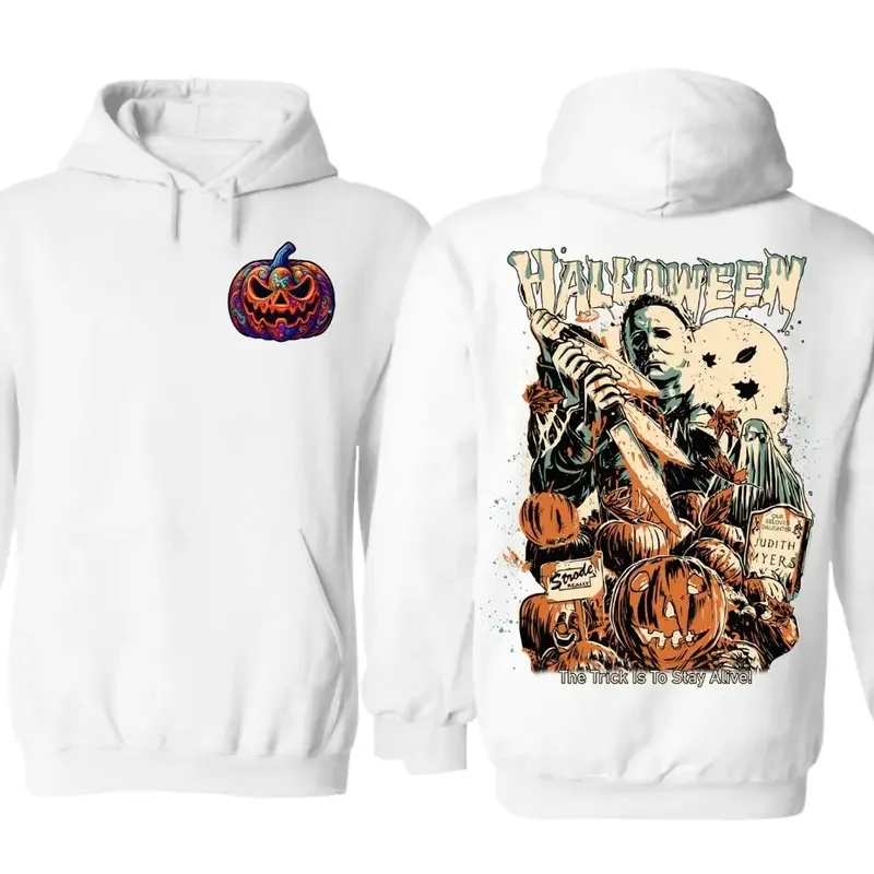 Sweat à capuche d'Halloween – Sweat à capuche tendance pour Halloween, t-shirt graphique unisexe pour hommes et femmes, cadeaux pour Halloween Ag26, Michael Myers effrayant