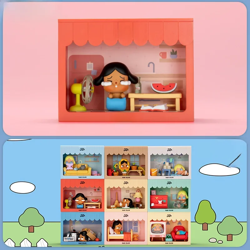 POP MART CRYBABY Sad Club Series Scene Sets by Molly 1PC/8PCS POPMART Blind Box Anime Action Figure Cute Figurine Cry Baby — 2