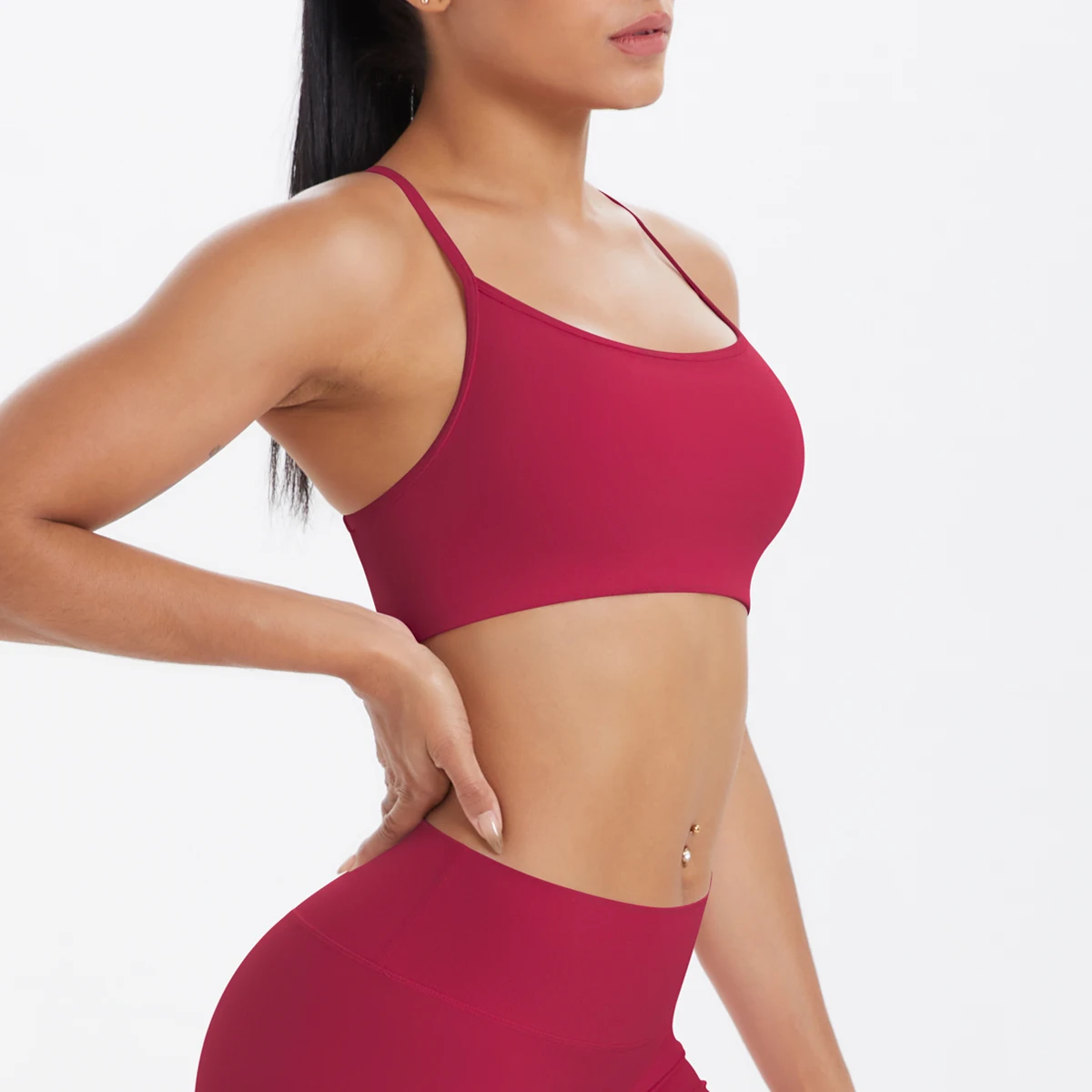 1pc Women Solid Color Yoga Bra Gym Sports Backless Sexy Cross Bra Yoga Underwear With Chest Pad Workout Top Yoga Vest