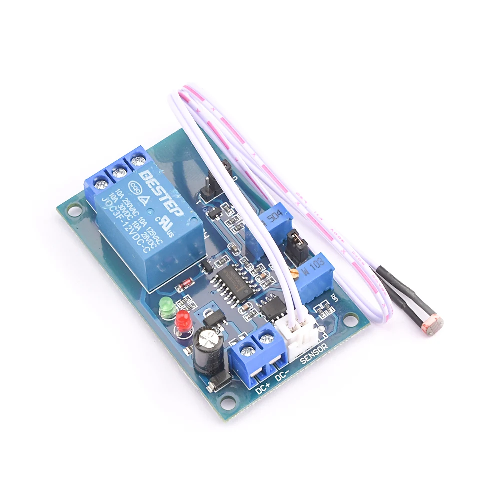 12V Light Photoswitch Sensor Switch LDR Photoresistor Relay Module Light Detection Photosensitive Sensor Board with cable