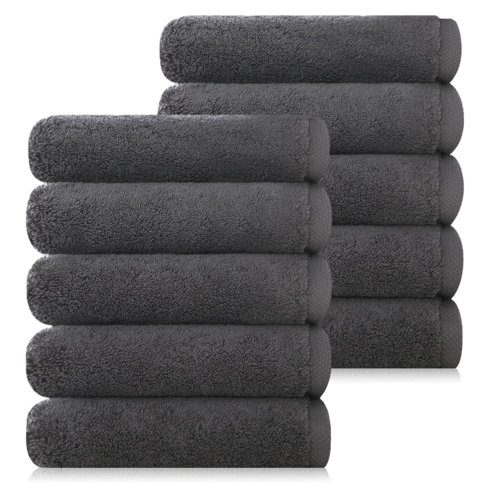 Cotton Living 40 Ways 220g 100% Hotel Towels, Dark Gray 5 Sheets/10 Sheets, Shower Towels, Extra Thick Towels Hotel Bathroom Shower Towels