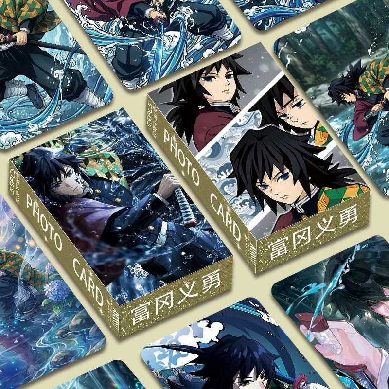 55pcs New Demon Slayer Laser Mini Cards, Tanjiro & Nezuko Anime Merch, 3-inch Polaroid Lomo Photo Cards Postcards