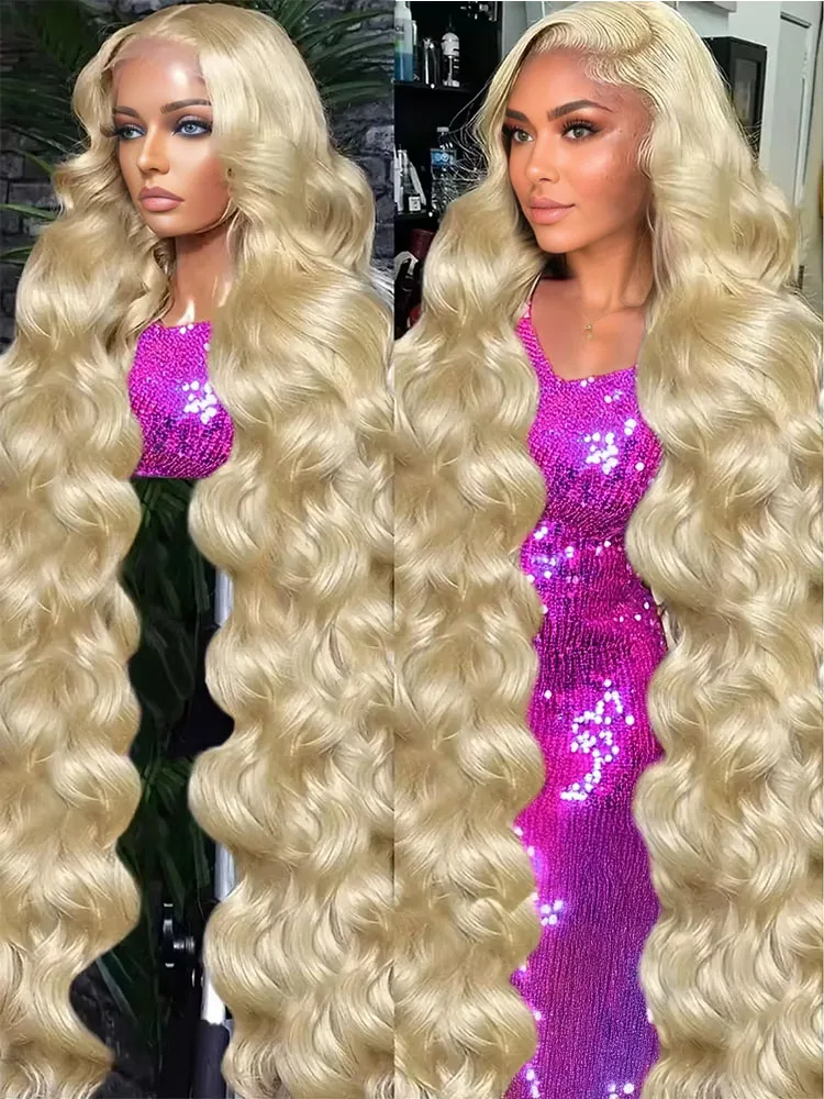 

Lakeisha 613 Blonde Body Wave HD 13x6 Lace Frontal Wigs Human Hair 30 40 Inch Preplucked Brazilian 13x4 Lace Front Wig For Women