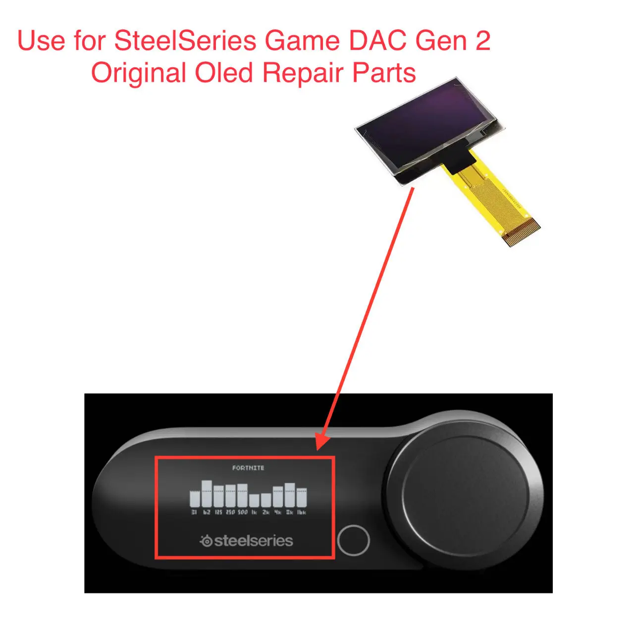 Original SteelSeries GameDAC Gen 2 Screen LCD OLED display Repair Parts