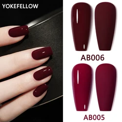 YOKEFELLOW 10ML Gel Nail Polish Burgundy Red Gel Polish Soak Off UV LED Gel Varnish 122 Colors Nail Art Manicure Gifts for Women