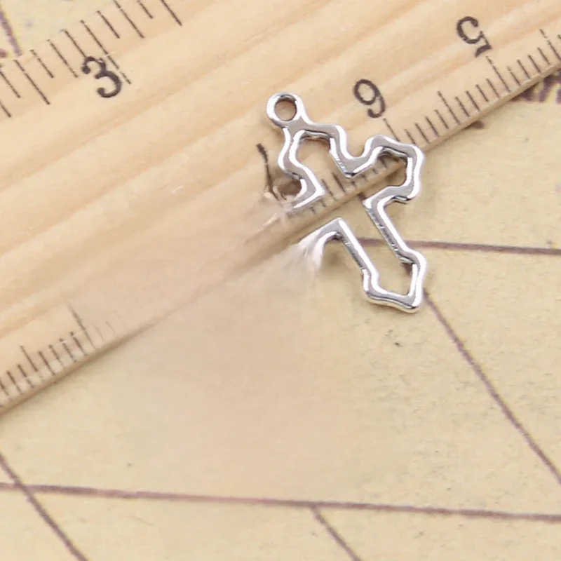 30 sztuk Charms pusty krzyż 21x15mm tybetański kolor srebrny wisiorki antyczne tworzenia biżuterii DIY Handmade Craft — zdjęcie 2