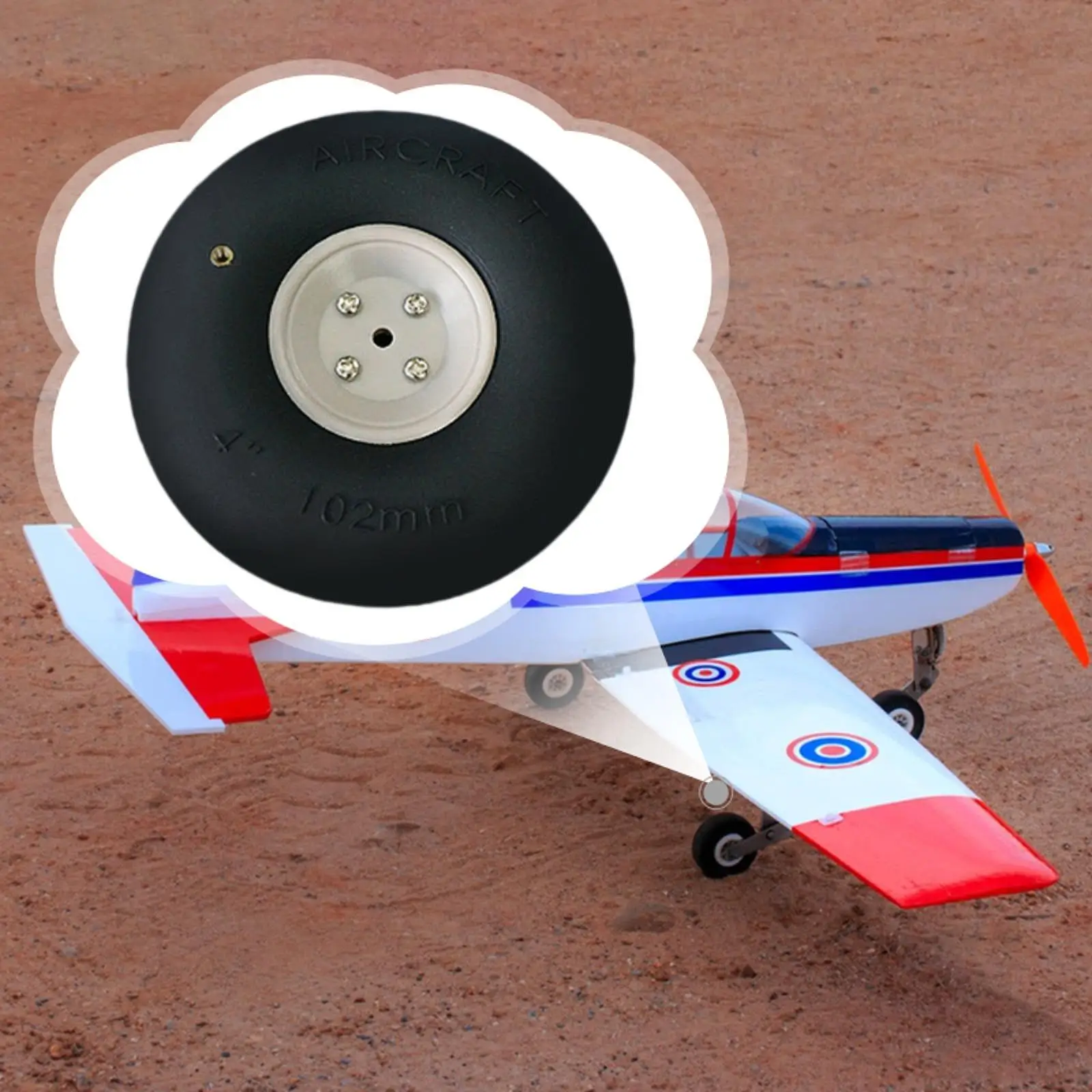1PC RC Airplane Wheel with Air Valve Professional Large Aircraft Model Wheel Single Fixed Wing Tire for DIY Assembly Enthusiasts