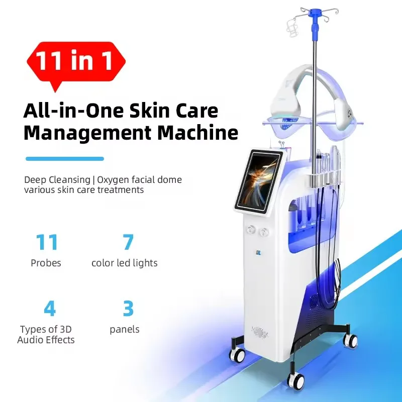 Multifunctional 11 in 1 Aesthetics Skin Cleaning Oxygen Facial Skin Rejuvenation Acne Treatment Hydro Dermabrasion Spa Machine