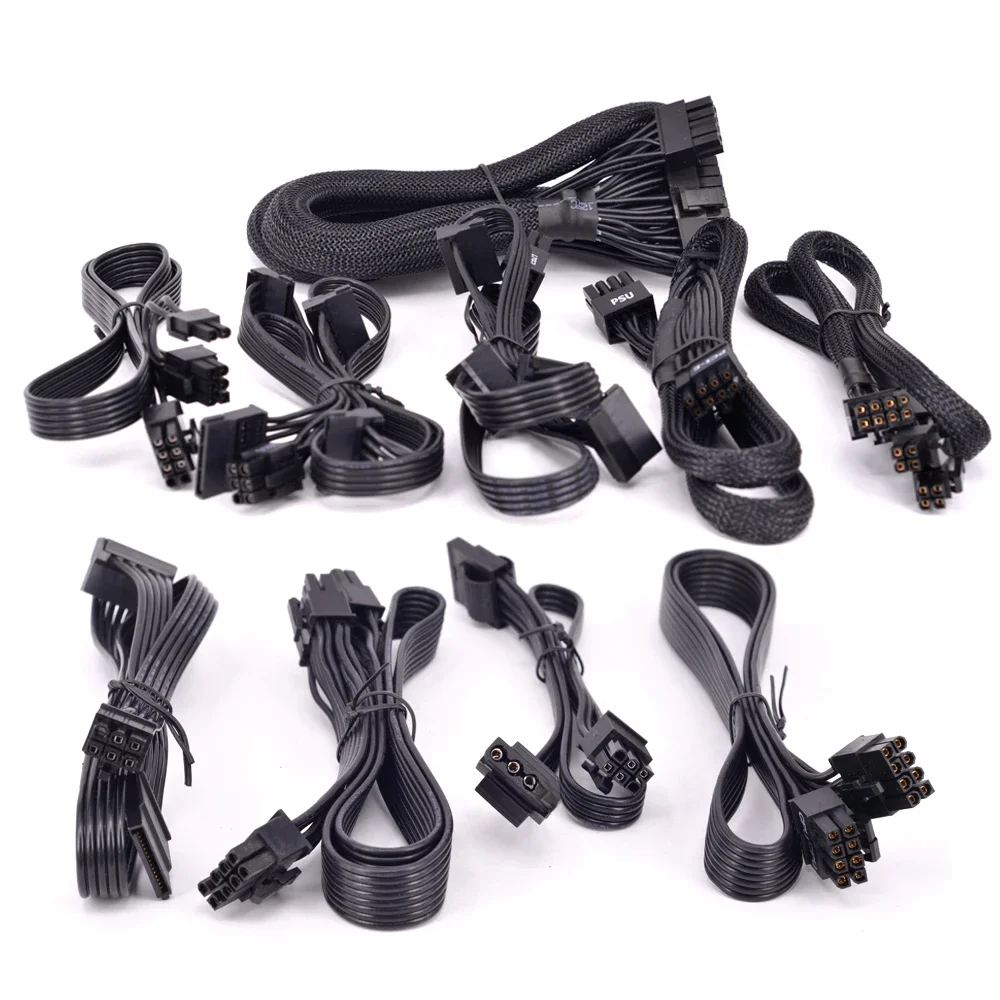 Do Seasonic M12II EVO 850 750 620 520 W Peryferyjny 4-pinowy SATA PCIe 8 6-pinowy CPU 8/4-pinowy ATX 24-pinowy kabel zasilający — zdjęcie produktu 7