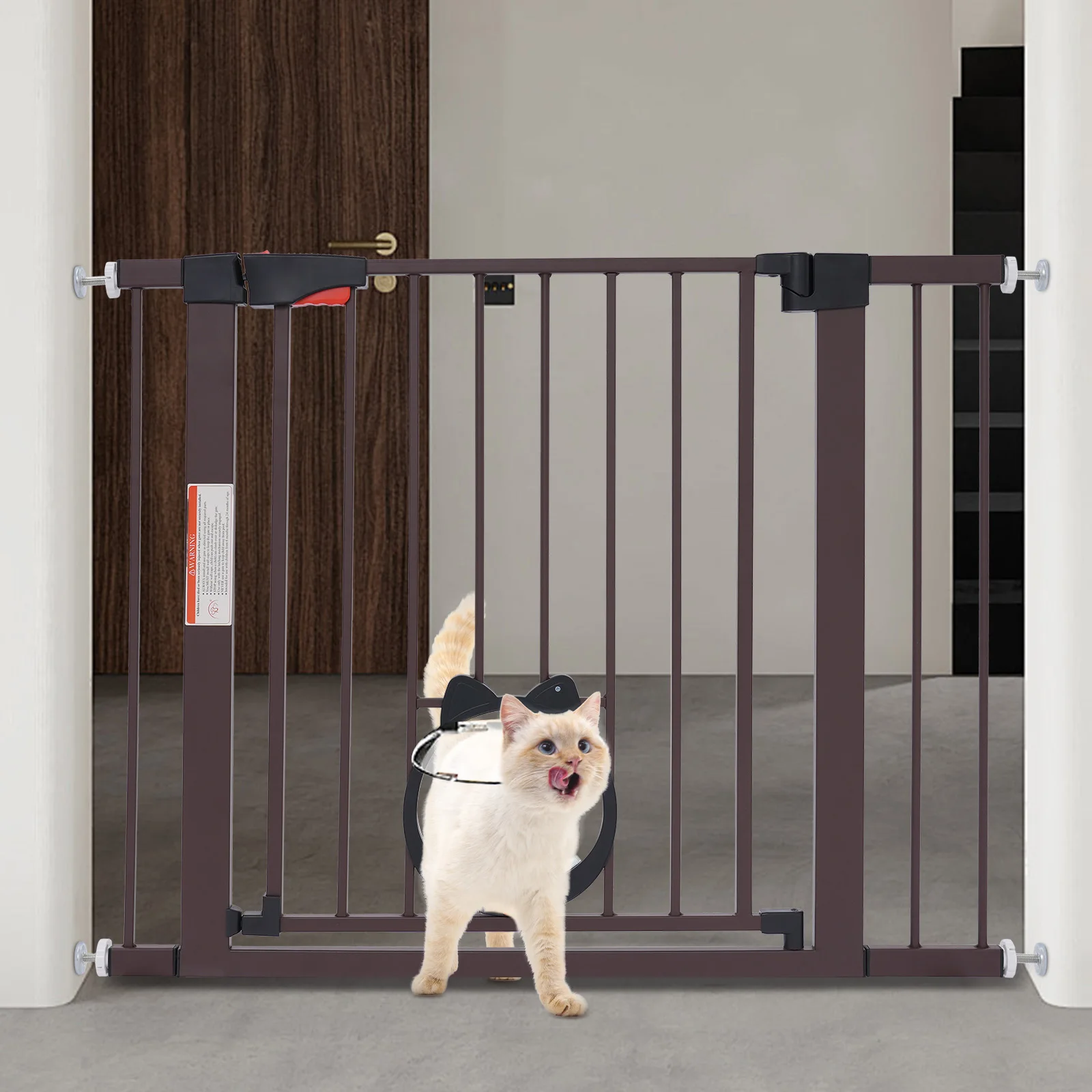 Barrera para perros, Barrera para perros independiente, Barrera de jardín de infantes independiente para mascotas de interior, Puerta de aislamiento de seguridad, Valla de separación robusta para perros, Separador de espacios interiores para gatos y perros