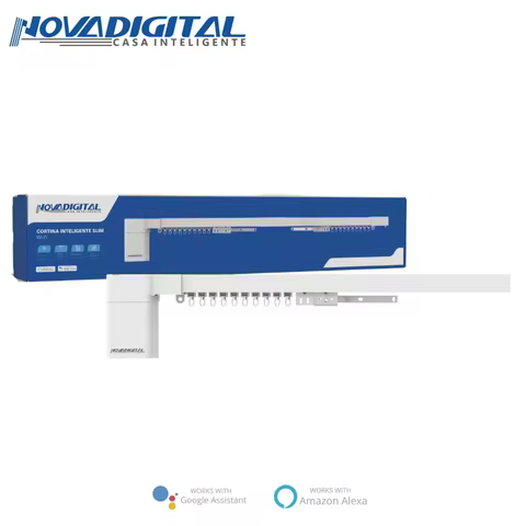 Cortina Automática Inteligente WiFi Nova Digital Slim Alexa Google App Bivolt