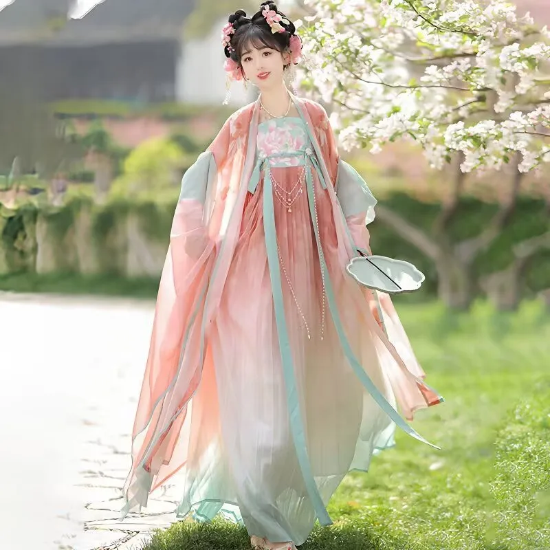

Chinese Dress Women Ancient Traditional Embroidery Pink Hanfu Female Fairy Cosplay Costume Hanfu Dress For Party Show