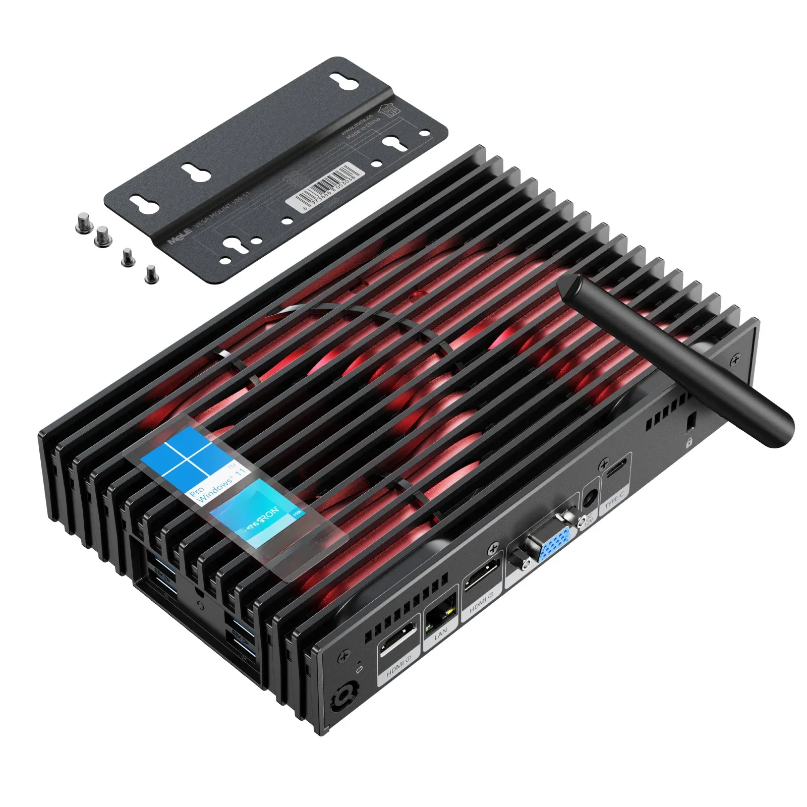 MeLE-Mini Computador Fanless, PC Industrial, Celeron N5105, 8G, 128G, Windows 11, HDR, PC Desktop,