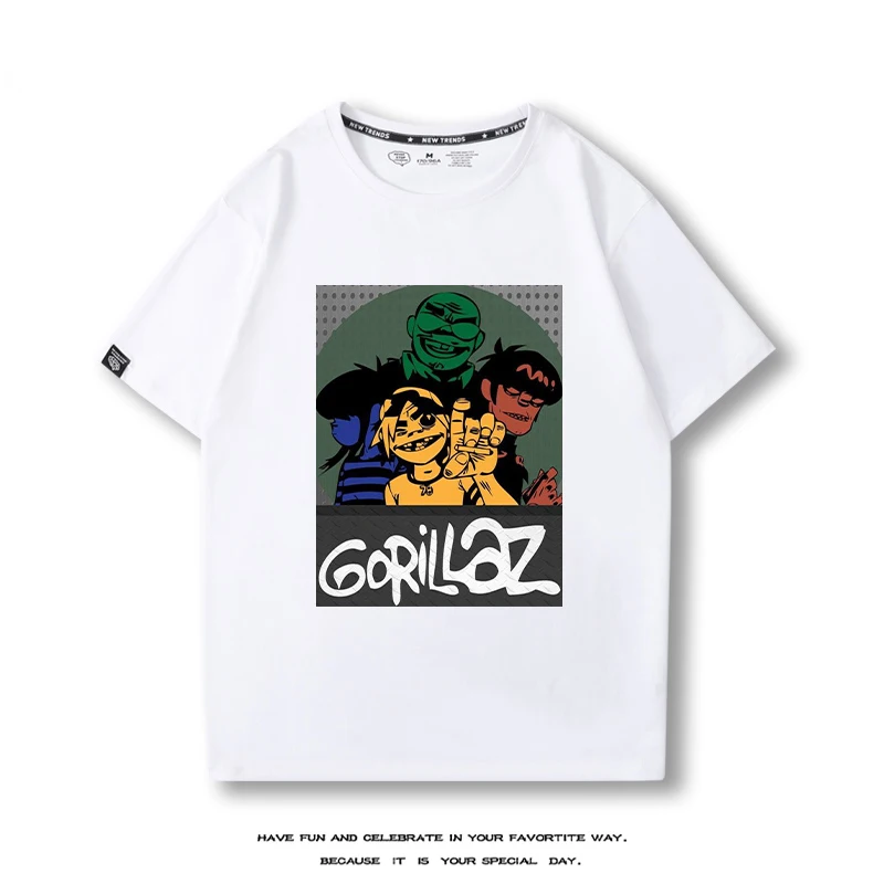 Hot-Selling British Gorillaz Virtual Band T-Shirt Children\'s Summer New Street Rock Hip-Hop Print Versatile Boy And Girl T-Shirt