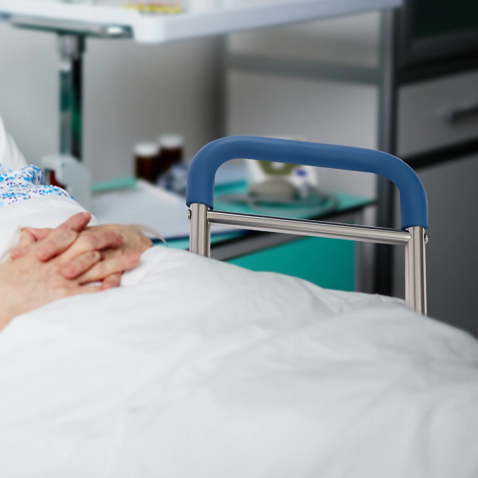 Bedside Assistant Stainless Steel Bedside handrail for The Stable and Foldable Adjustable Senior Bed Safety Rail and Bedside