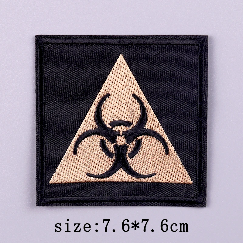 Nuclear Patch Iron On Patches On Clothes Punk Skull Embroidered Patches For Clothing Badges Hook Loop Patch For Clothes Stickers