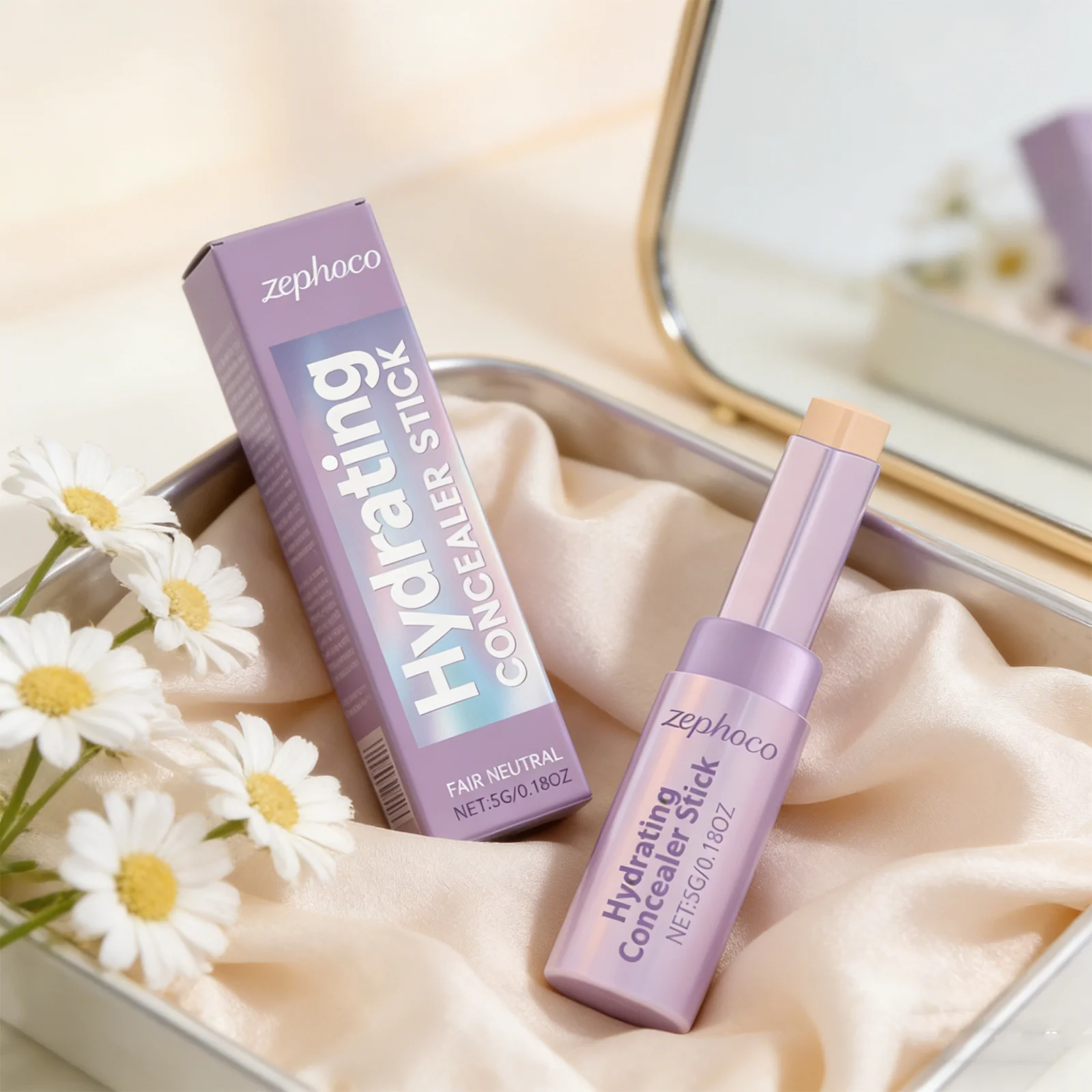 

ZEPHOCO Hydrating Concealer Stick, Even Skin Tone, Double-Effect Contouring, Long-Lasting Makeup Effect, Light Fit