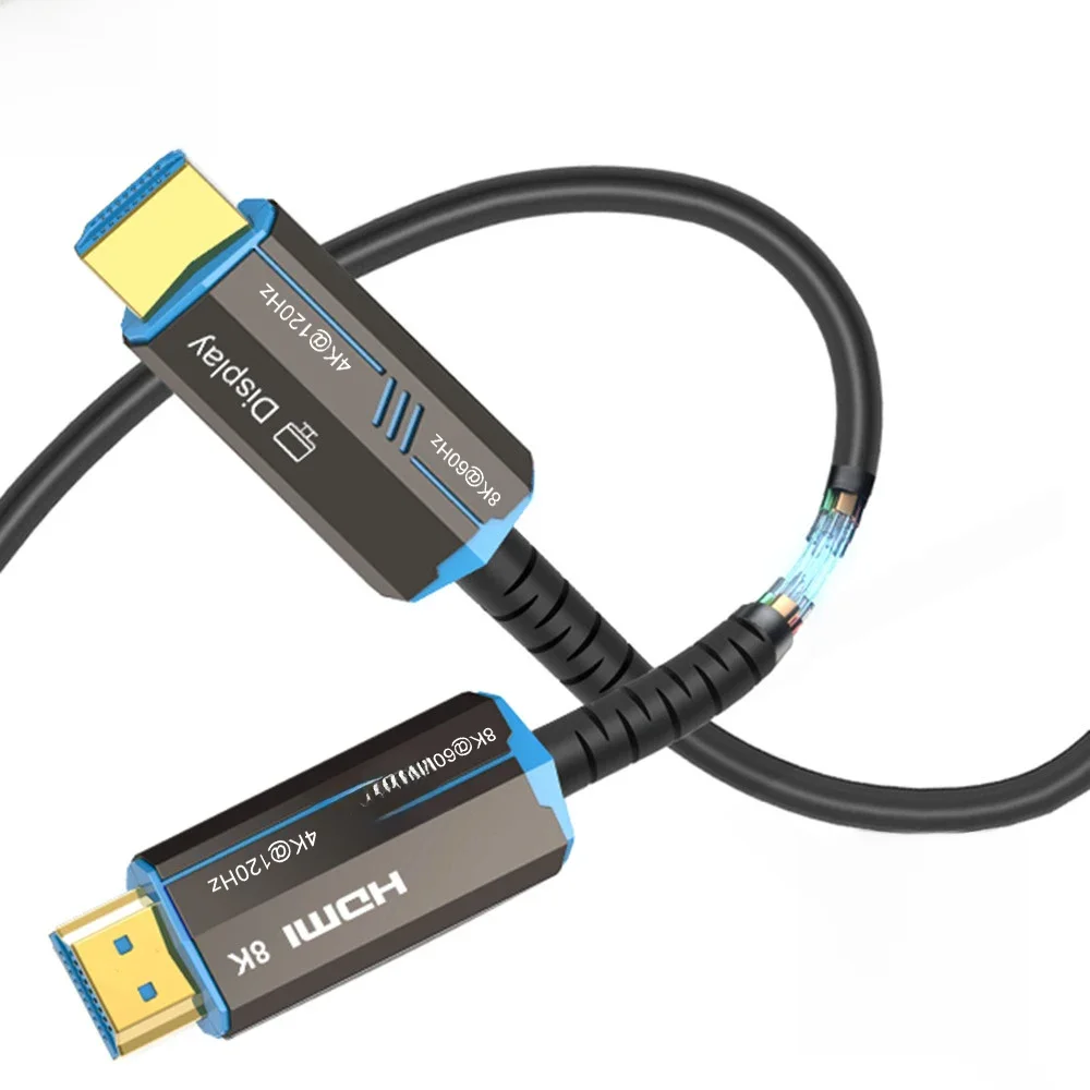 FDBRO 8K HDMI 2.1 Cable Fiber Optic Hdmi Cable 120Hz 48Gbps HDR HDCP for HD TV Box Projector Ps3/4 Ultra High Speed Computer