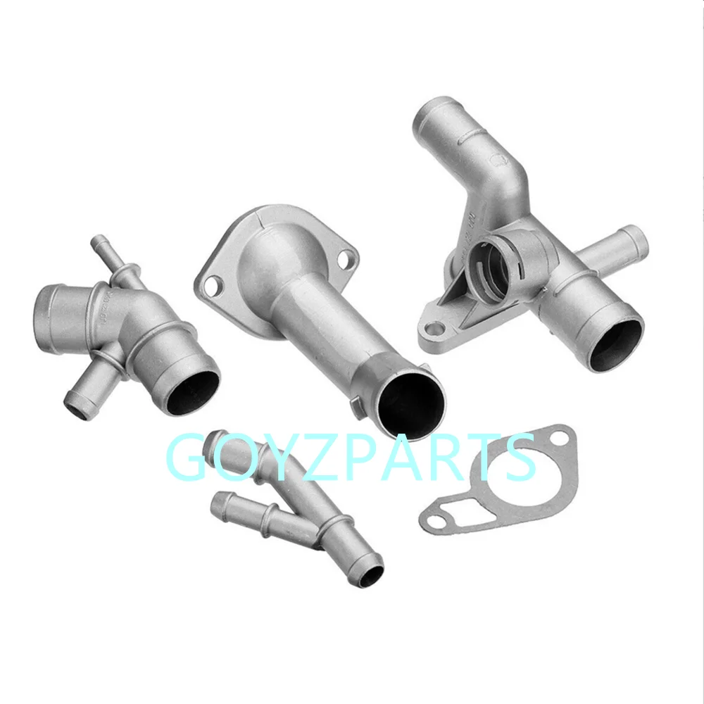 

06A121132A 06A121133J 06A121121F 1J0121087C 1J0121087E Aluminum Coolant Flange Kit Replacement for VW MK4 Golf 1.8T