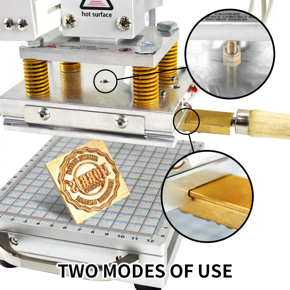 Imagem -03 - Folha Quente Atualizada Que Carimba a Máquina 10x13cm com T-entalhe & Tabela Móvel para o Logotipo de Madeira do Couro do Plutônio do Pvc Que Grava Bronzeamento