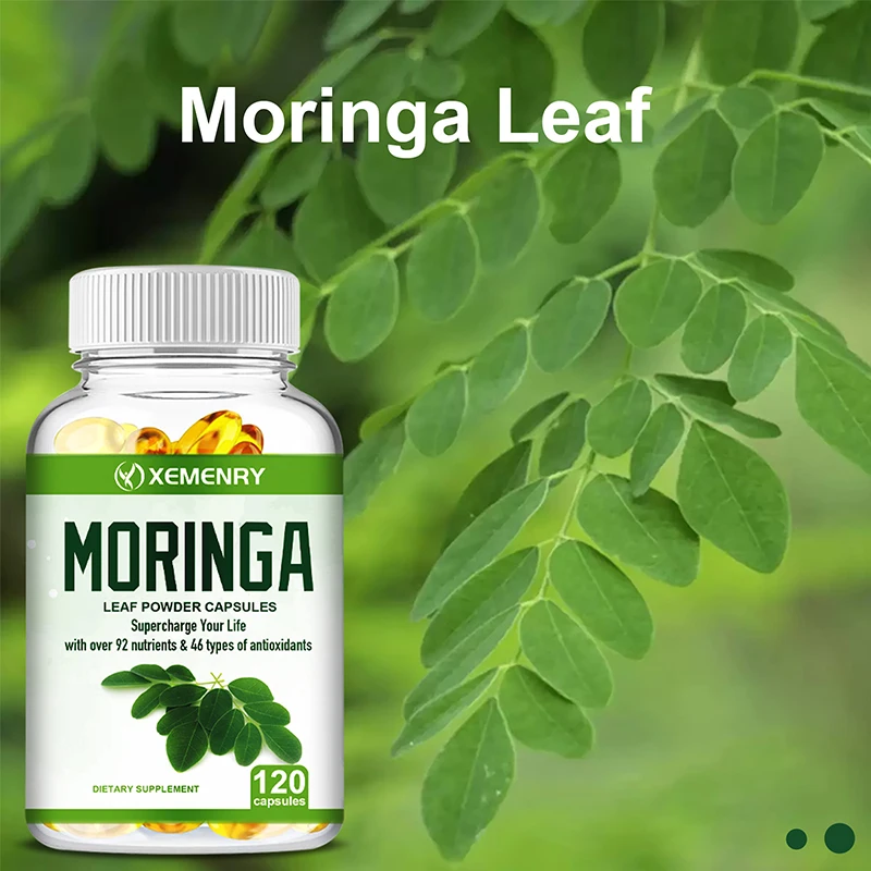 Suplemento de Moringa-soporte del sistema inmunológico, energía, metabolismo, antioxidante-120 cápsulas