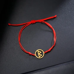 LIKGREAT Vintage Norse Runes Bracelet for Women Men Stainless Steel Viking Jewelry Ancient Patron Saint Amulet Valentine's Day