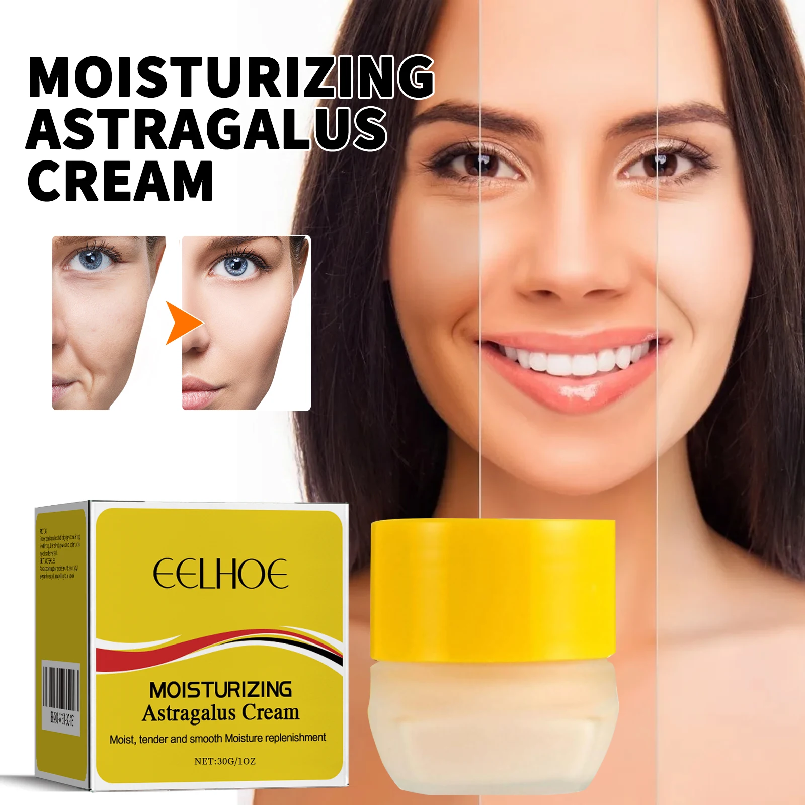 

Moisturizing Face Cream Reduce Facial Dullness Fade Dark Spots Repair Cracked Skin Brighten Hydration Astragalus Skin Care Cream