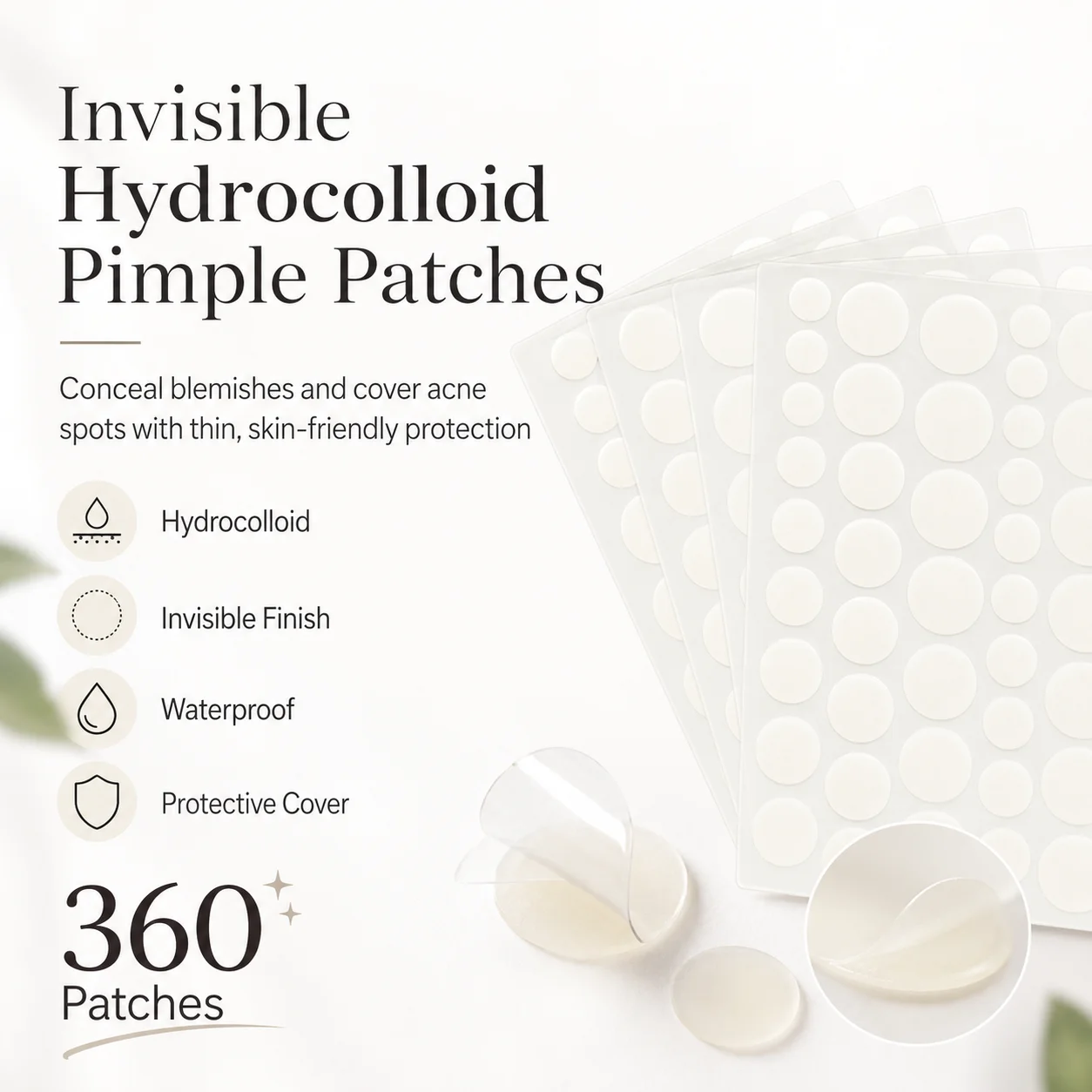 360pcs Face Acne Patch Invisible Skin Care Pimple Acne Patches Anti-inflammatory Healing Absorbing Spot Sticker Covering Acne