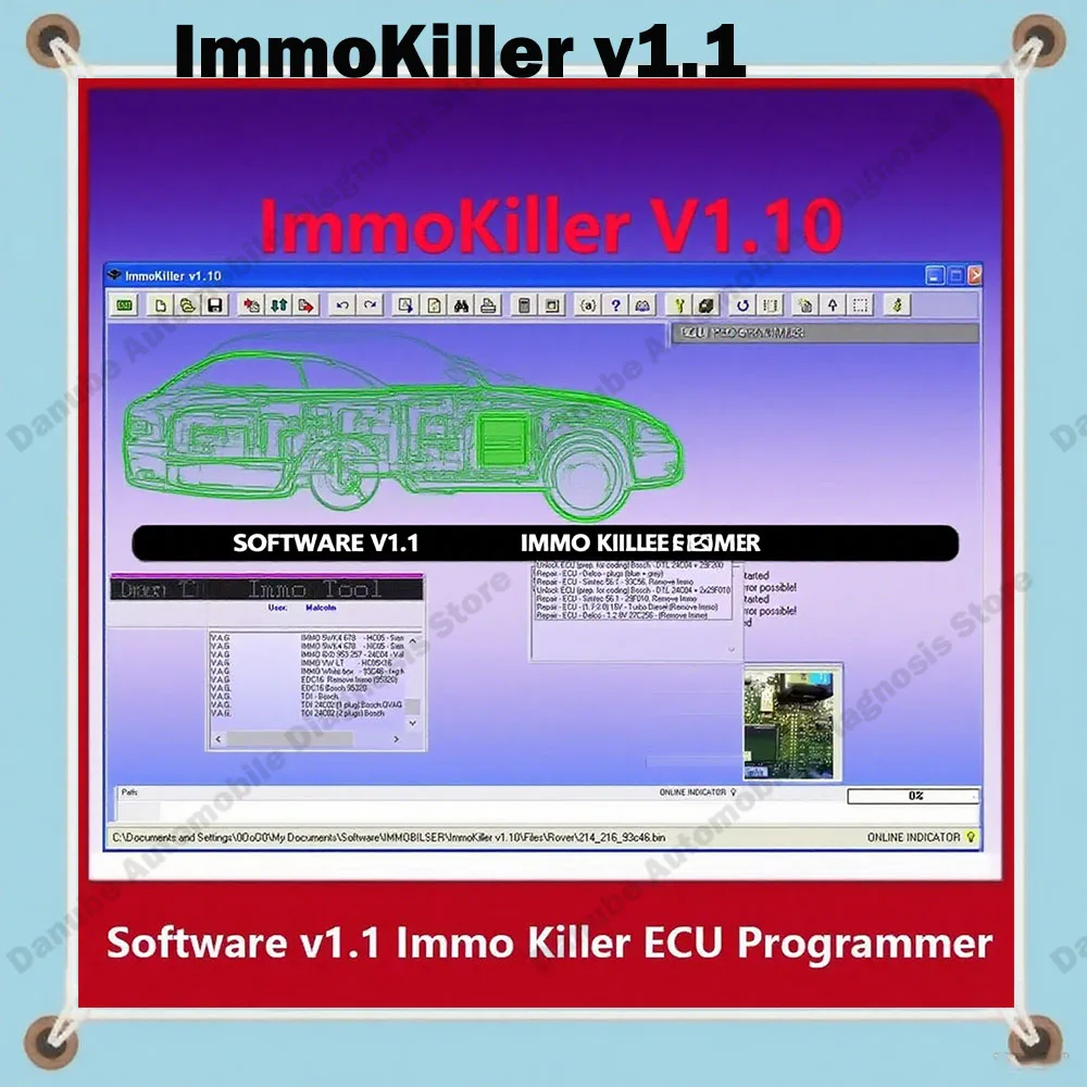 

Latest ImmoKiller V1.10 obd2 scanner ECU Programmer Car Repair Software Automotive Immobilizer Tool for Passing IMMO off