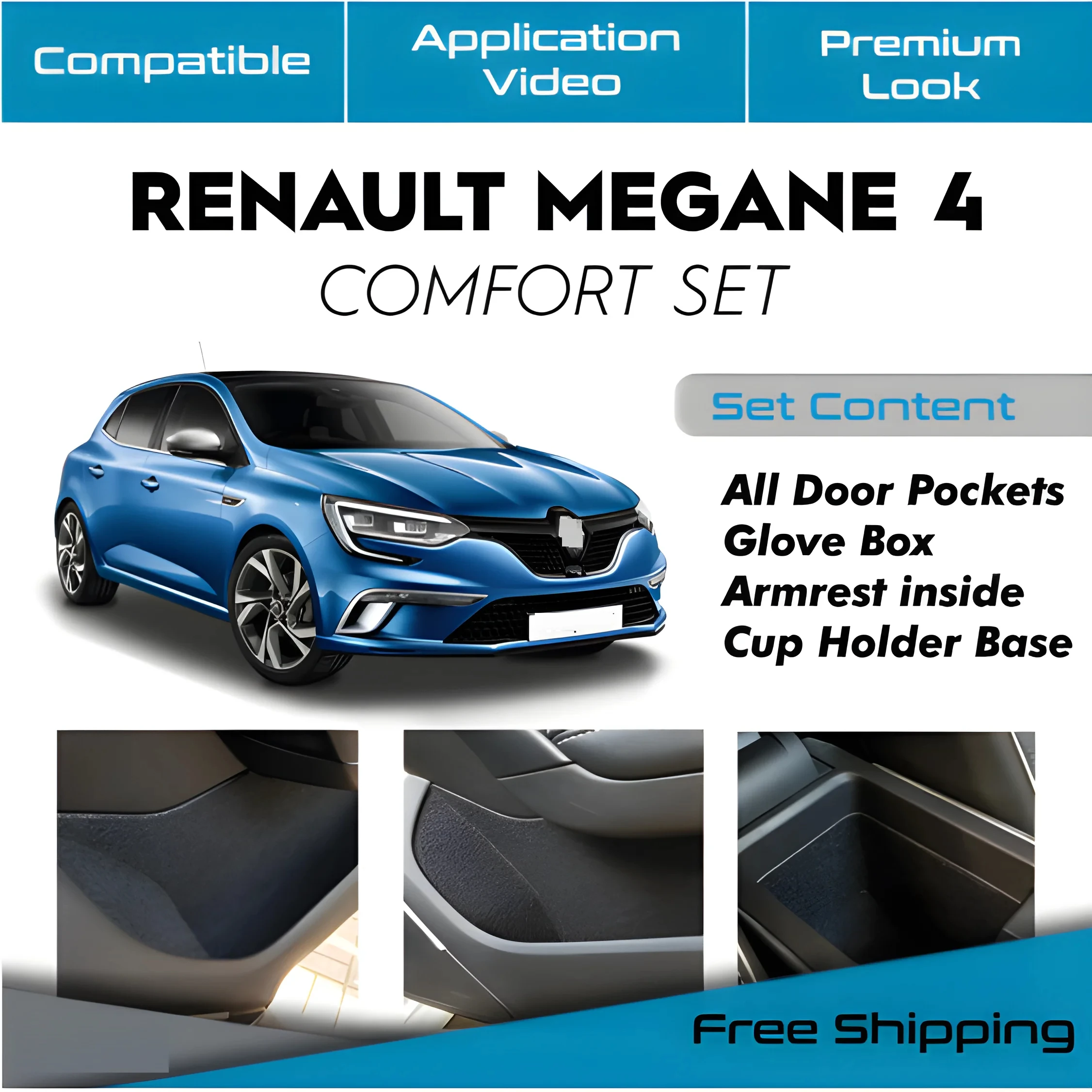 

For RENAULT MEGANE 4 Soundproofing, acoustic insulated car vibration isolation, acoustic foam, soundproof,noise muffler for cars