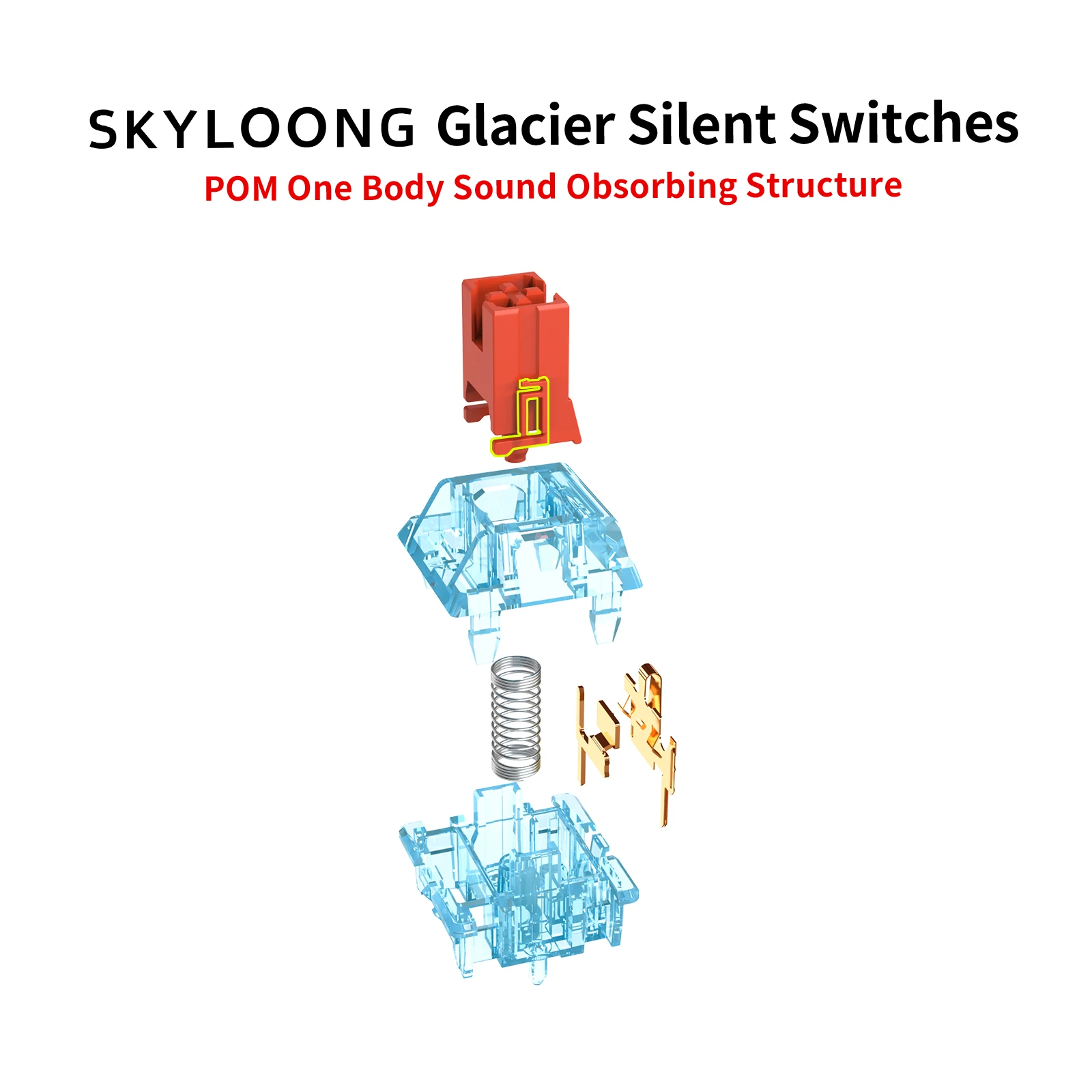 35 pcs Skyloong Glacier Silent Switch 5 Pin Lubed SMD RGB Mx Stem Switches for Mechanical Keyboard Brown Yellow Silver Rose