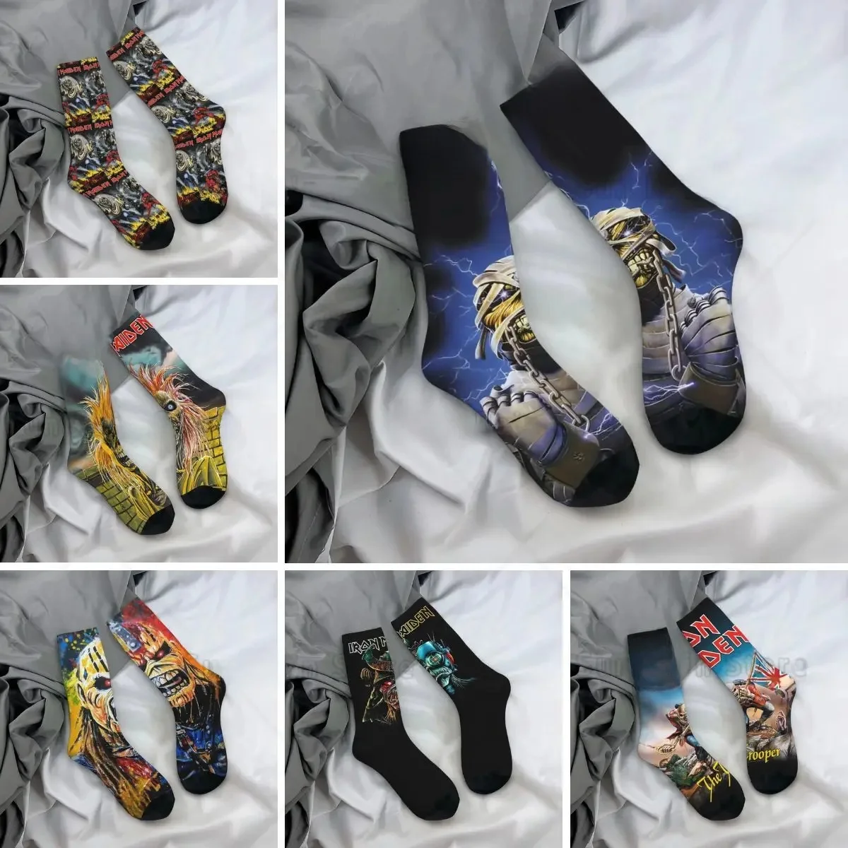AliExpress M-Maidens Band I-Iron Poster Socks Harajuku Stockings Unisex Men Comfortable Cycling Socks Spring Graphic Anti Skid Socks