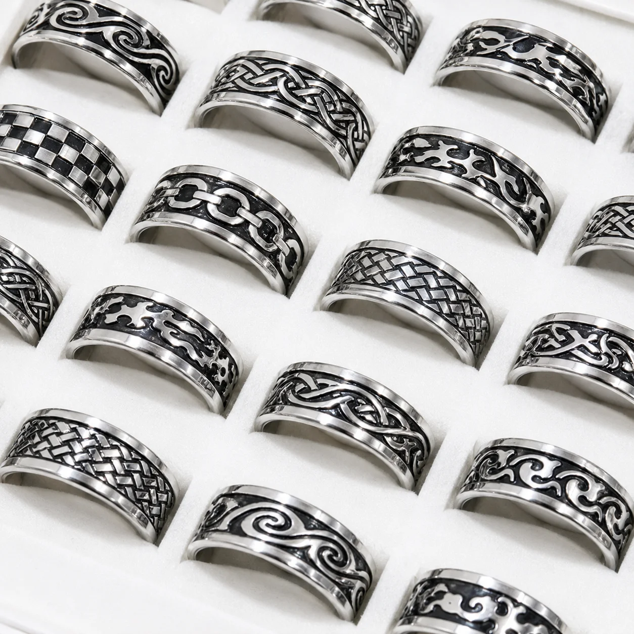 20 Stück Modische Natürliche Muschelringe aus Edelstahl, Nie Verblassend, für Damen und Herren, Schmuck in Großmengen LR4029 – Detail 15
