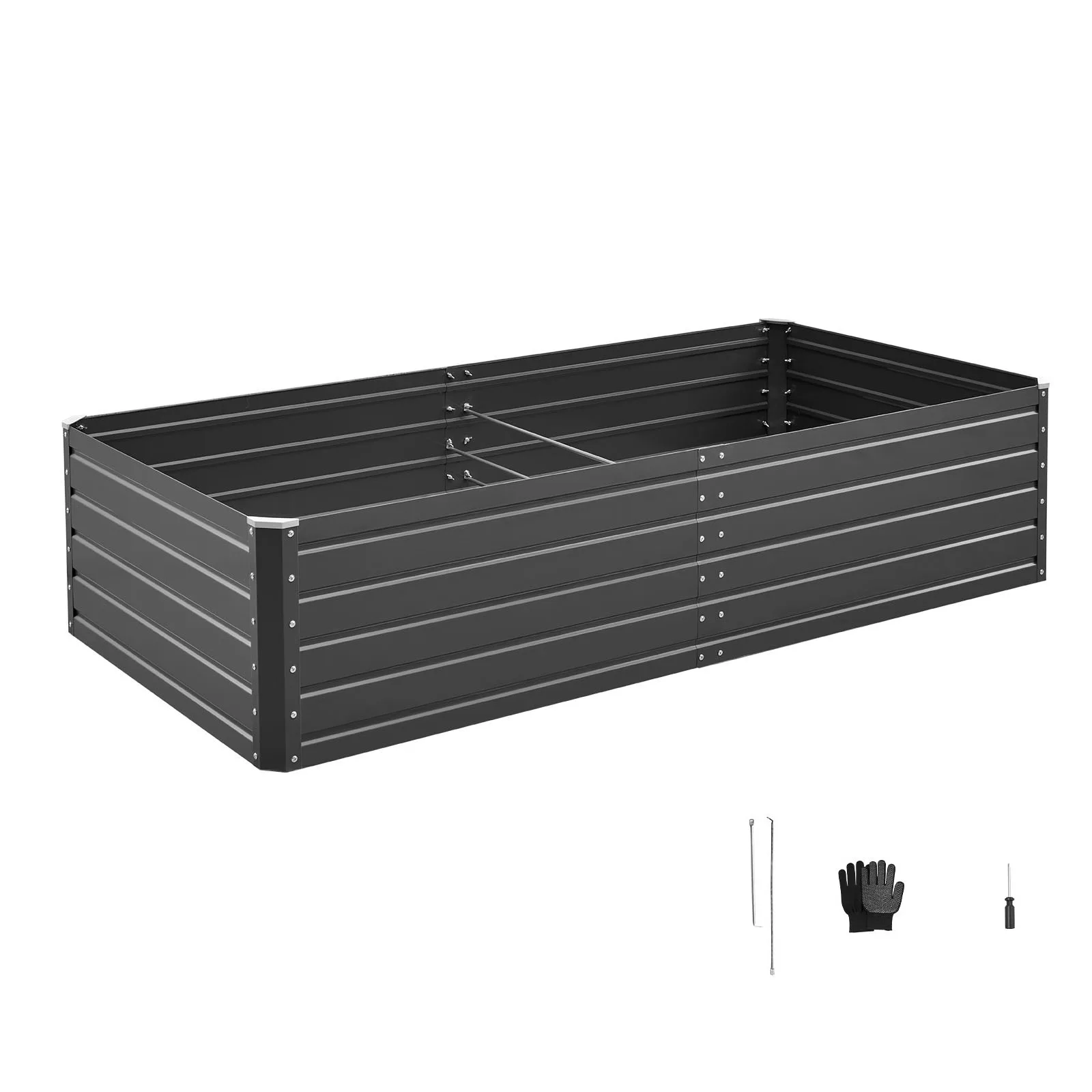 

Metal Raised Garden Bed Galvanized Planter Box 6.7x3 x 1.5ft for Outdoors