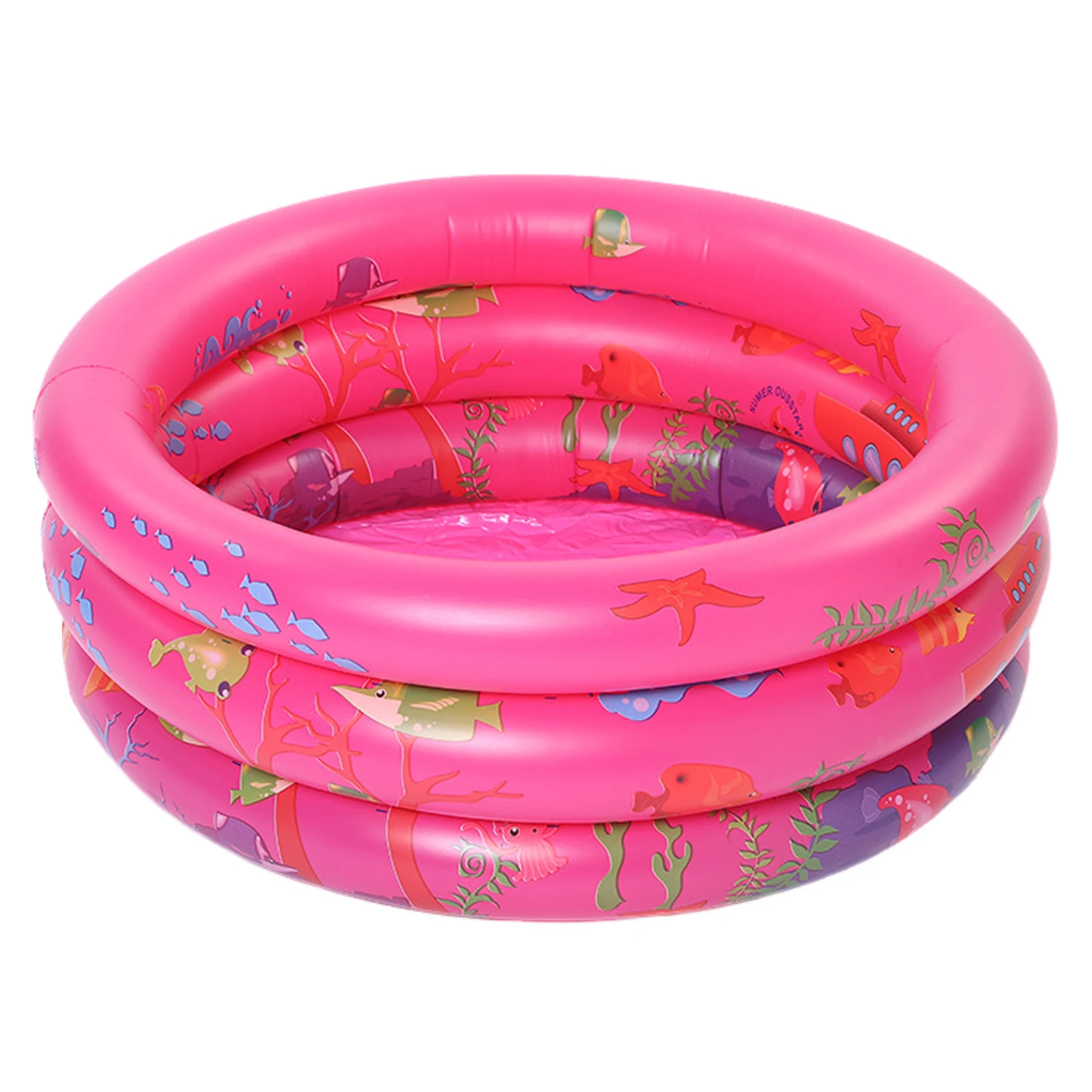 An inflatable front 70cm swimming pool children\'s paddling pool 3 ring inflatable swimming pool with inflatable safety floor